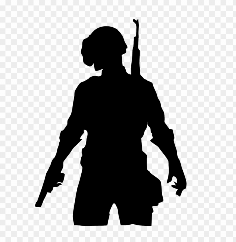 pubg black silhouette player soldier with helmet PNG images with cutout