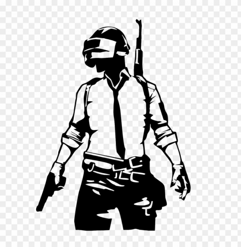 pubg black silhouette soldier player with helmet PNG images with high transparency