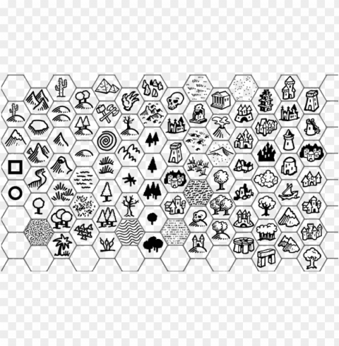 public domain hex icons - fantasy map icon set ClearCut Background PNG Isolated Item