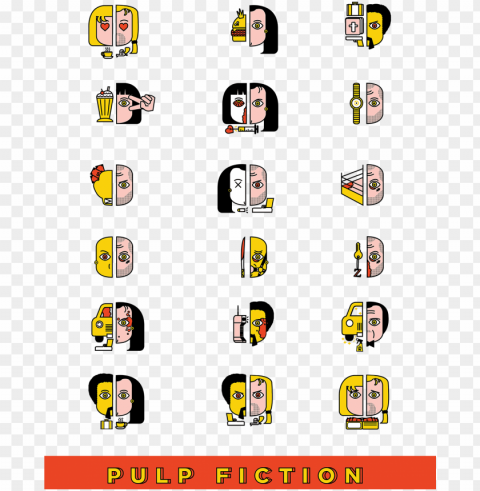 pulp fiction icons PNG for online use