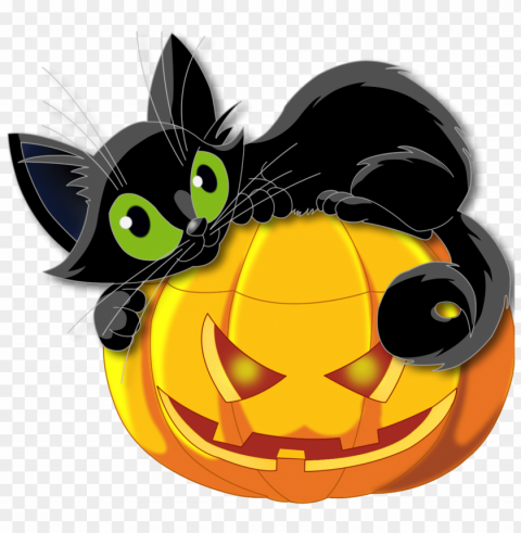 pumpkin and cat halloween Clear PNG image PNG transparent with Clear Background ID a6df7cf9