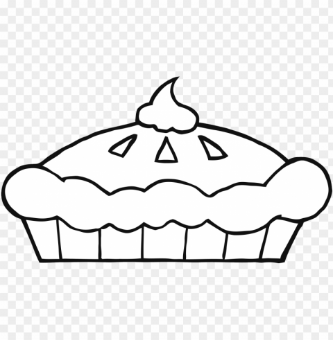 pumpkin pie tart black & white coloring drawing Clean Background PNG Isolated Art