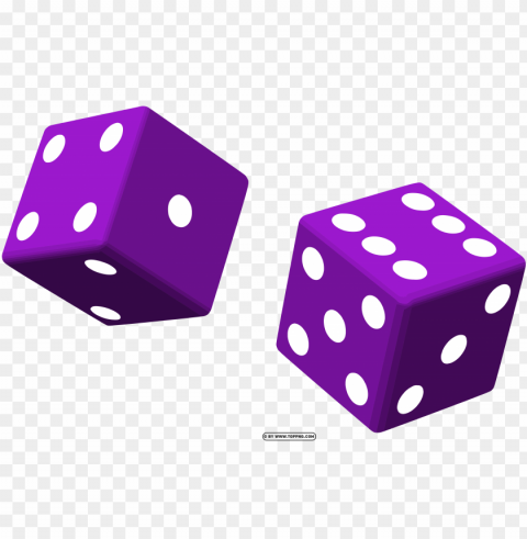 purple color dice 3d transparent background PNG design