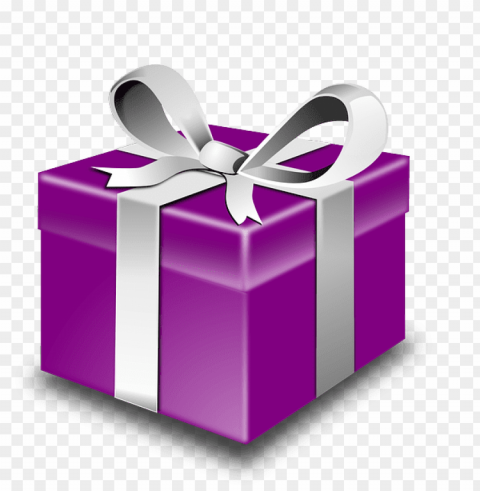 purple gift box with silver ribbon Clear background PNG clip arts PNG transparent with Clear Background ID 77b47be7