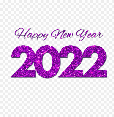 purple glitter happy new year 2022 Isolated Item on HighResolution Transparent PNG