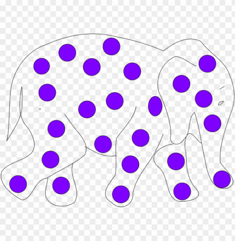 purple polka dotted elephant Isolated Item on Transparent PNG Format