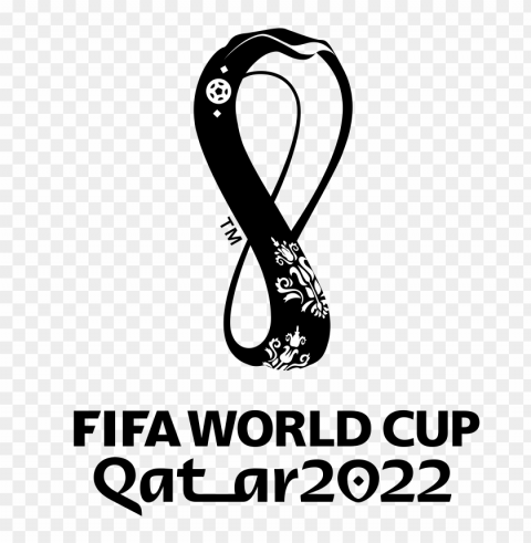 qatar 2022 world cup logo black color print Isolated Character in Clear Background PNG