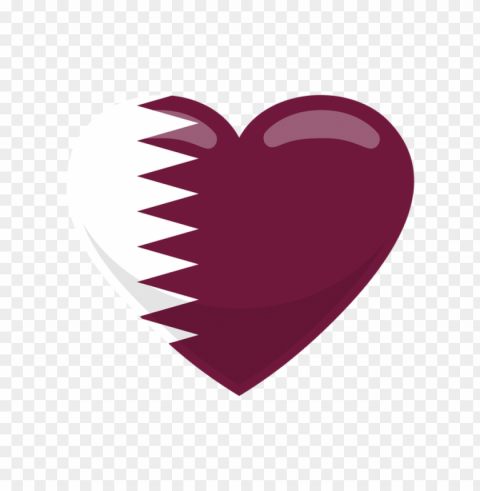 qatar flag heart shape icon High Resolution PNG Isolated Illustration