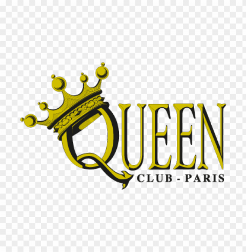 queen club paris vector logo free PNG with transparent overlay