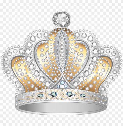 queen crown high quality image - silver and gold crow Isolated Object on Clear Background PNG