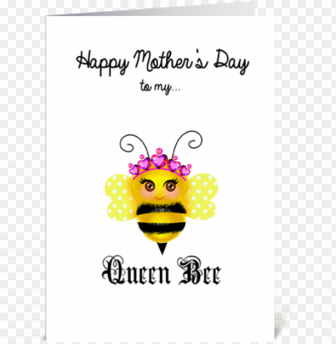 queen mother bee greeting card - mothers day bees PNG transparent elements complete package