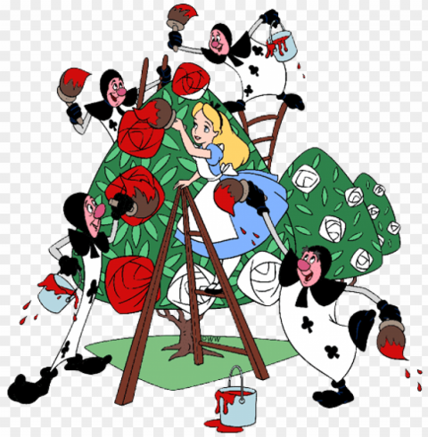 Queen Yelling Alice Cards Painting Roses Red - Painting The Roses Red Disney High-resolution Transparent PNG Files