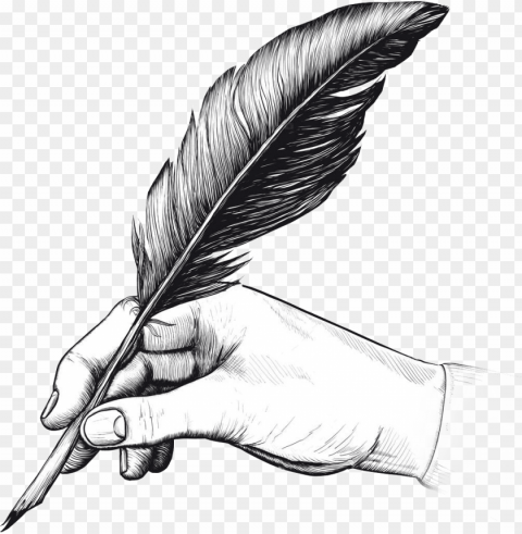 quill fountain pen writing transprent free - drawings of a hand writi Clean Background PNG Isolated Art