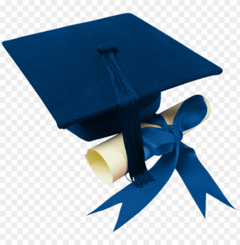 radcap - blue graduation cap and diploma Transparent PNG Illustration with Isolation