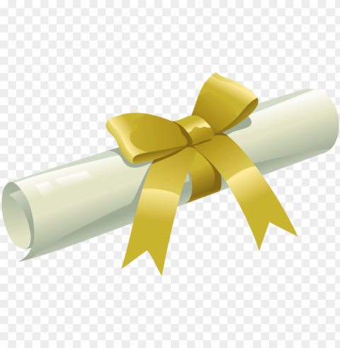 raduation ceremony graduate square - diploma with yellow ribbo PNG Object Isolated with Transparency