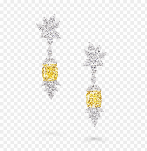 raff yellow diamond high jewellery a yellow and white - earrings ClearCut Background PNG Isolated Subject