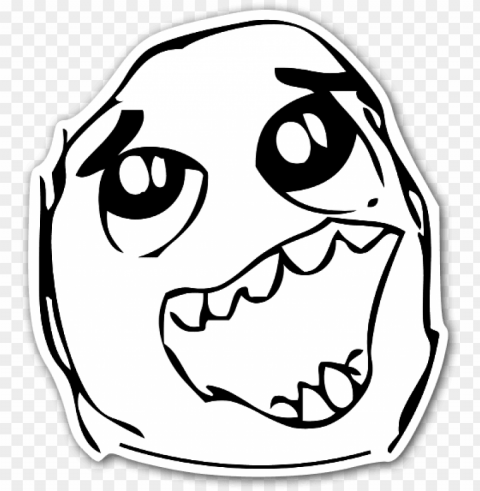 rage face happy daaah sticker - meme faces cut out HighQuality Transparent PNG Isolated Element Detail