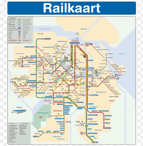 railkaart pre 2018 amsterdam metro tram rail map - atlas Transparent background PNG images comprehensive collection