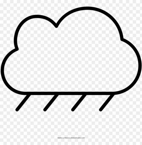 rain cloud coloring page - nube para colorear Isolated Artwork in Transparent PNG Format