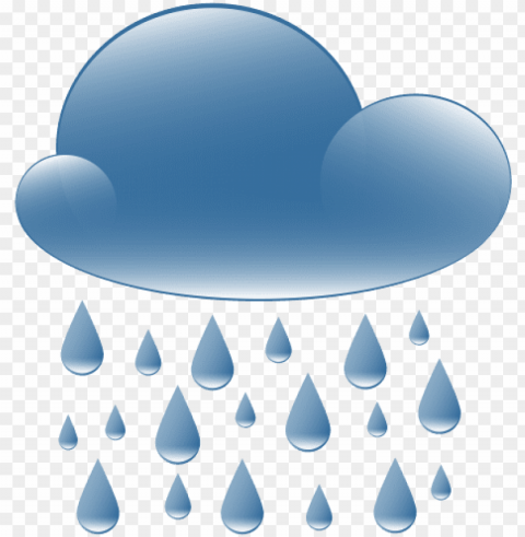 Rain Cloud Weather Icon Clip Art - Rain Clipart Transparent Background PNG Isolated Item