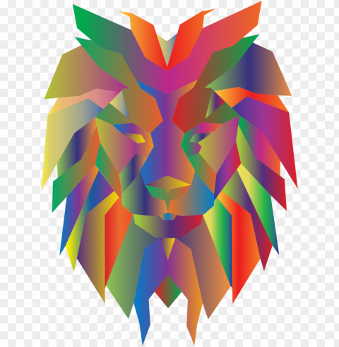 rainbow clipart lion - lion faces graphic desi Transparent PNG pictures archive