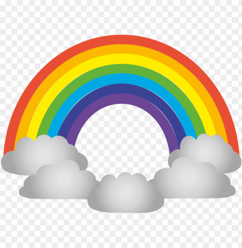 Rainbow Cloud Transparent Background PNG Isolated Element