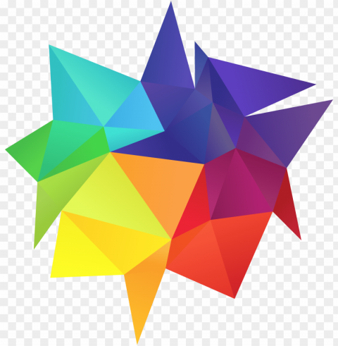 rainbow colors design element vector - triangles colors PNG with no background diverse variety