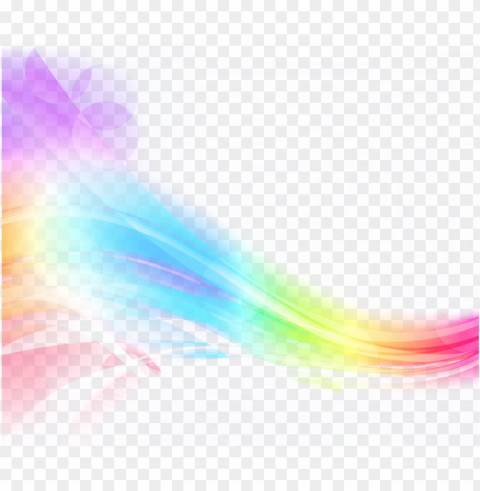 rainbow light colorful curved lines waves Clear background PNG images comprehensive package