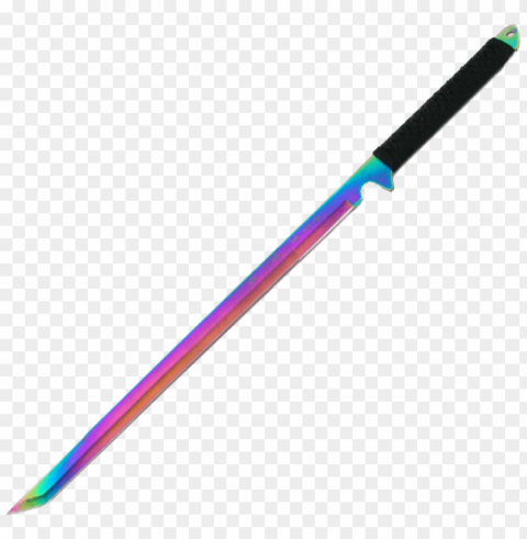 rainbow sword Transparent PNG Isolated Graphic Detail