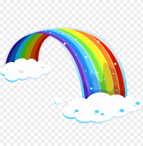 rainbow with clouds clipart - pink fluffy unicor PNG images for editing