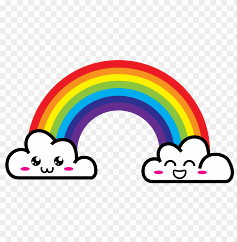 rainbows and clouds PNG transparent graphics bundle