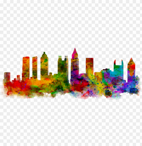 raphic banner design picture free library - atlanta skyline drawi Isolated Item with Clear Background PNG