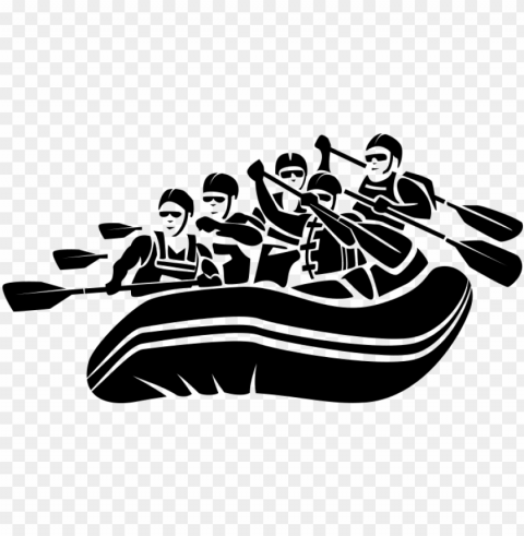 raphic cave on twitter - rafting clipart black and white Transparent Background PNG Isolation
