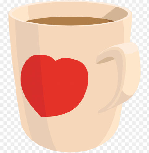 raphic free library big image - clipart heart coffee cu Isolated Subject in Transparent PNG Format