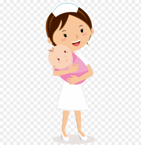 raphic free nurse midwife frames illustrations - nurse holding baby cartoo Transparent background PNG images selection