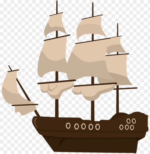 Raphic Free Sailing Ship Flower Free On Dumielauxepices - Pirate Ship Clipart PNG Images For Merchandise