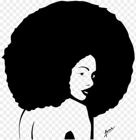 raphic freeuse afro clipart - afro hair silhouette Transparent Background PNG Isolated Design
