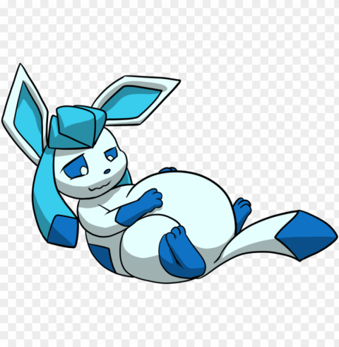 raphic library glaceon transparent shadow - glaceon fat Clear Background PNG Isolated Design Element