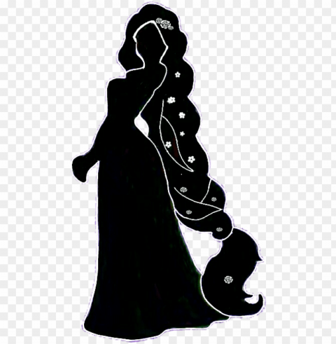 rapunzel silhouette at getdrawings com free for - rapunzel silhouette Isolated Item on HighResolution Transparent PNG