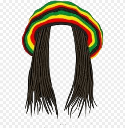 rasta hat with dreads Isolated Object in Transparent PNG Format