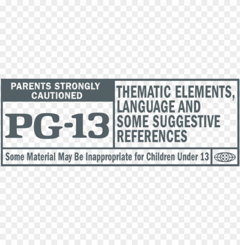 rating - pg 13 rating box Transparent Background Isolation in PNG Image