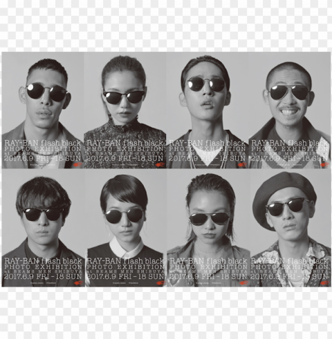 ray-ban flash black photo exhibition by beams2 - collage PNG transparent photos massive collection