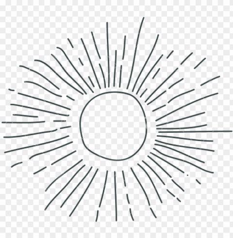 ray hand drawing silhouette of sun - sun drawing transparent Isolated Subject with Clear PNG Background