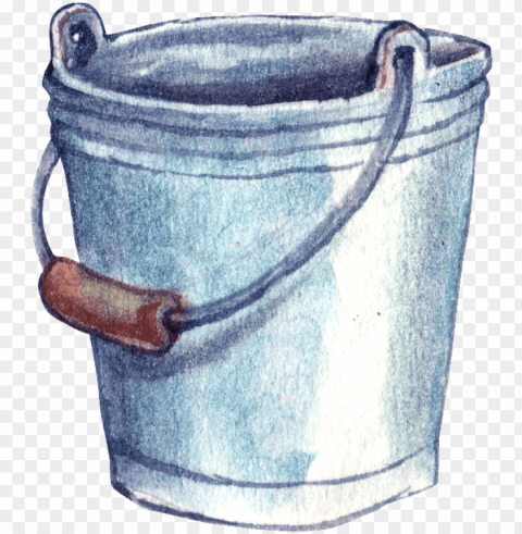 ray hand drawn bucket cartoon transparent watercolor - 水桶 卡通 Clear Background PNG Isolated Illustration PNG transparent with Clear Background ID f372fdf3