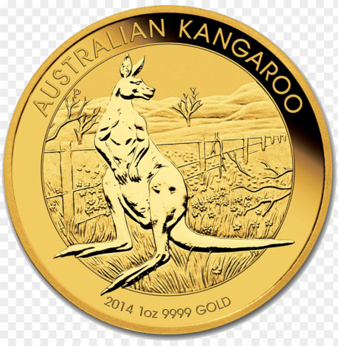 re-owned 2014 australian kangaroo 1oz gold coin - australian kangaroo gold coin 2015 Transparent Background Isolated PNG Art