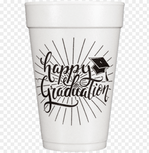 re-printed styrofoam cups happy graduation - pint glass PNG for social media