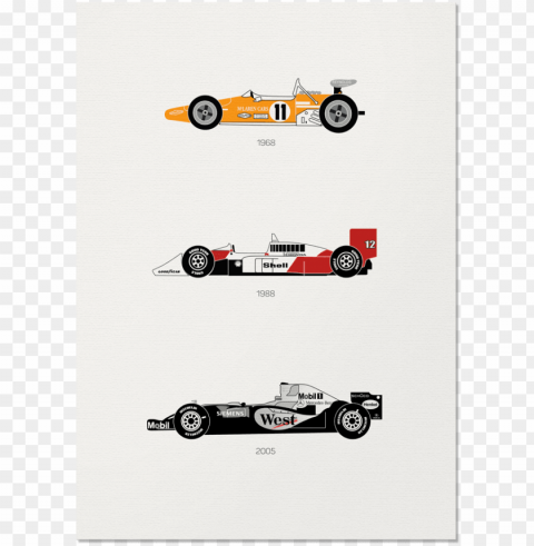 rear view prints the iconic mclaren car print Transparent Background Isolated PNG Illustration