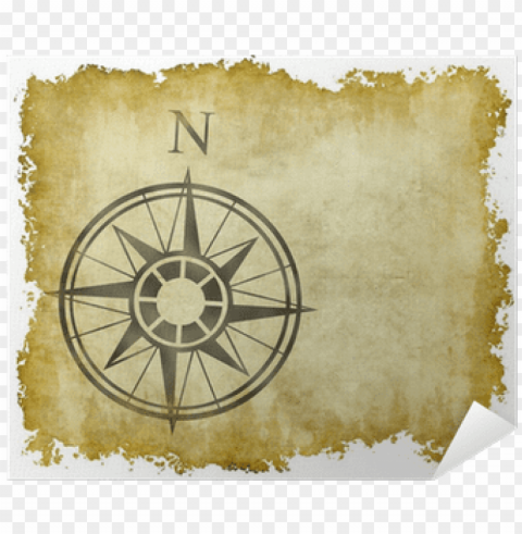 reat north arrow and compass on old parchment map - north arrow PNG for blog use