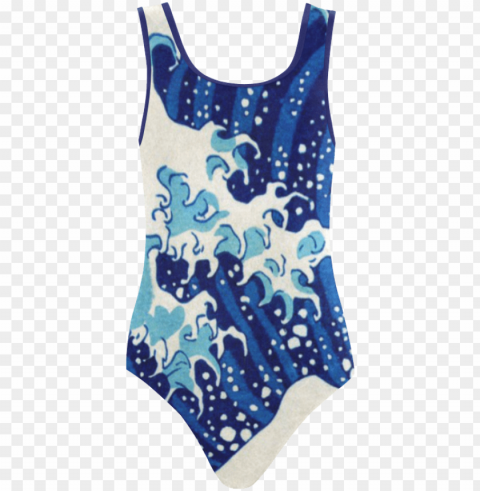 reat wave off kanagawa nature art vest one piece swimsuit - the great wave off kanagawa Isolated Design on Clear Transparent PNG
