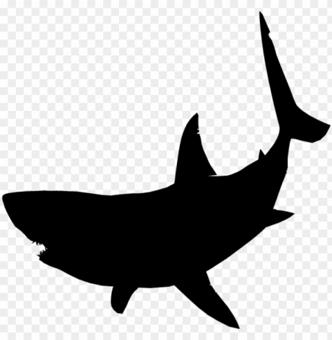 reat white shark clipart jumping - great white shark shark silhouette Isolated Graphic on HighQuality PNG